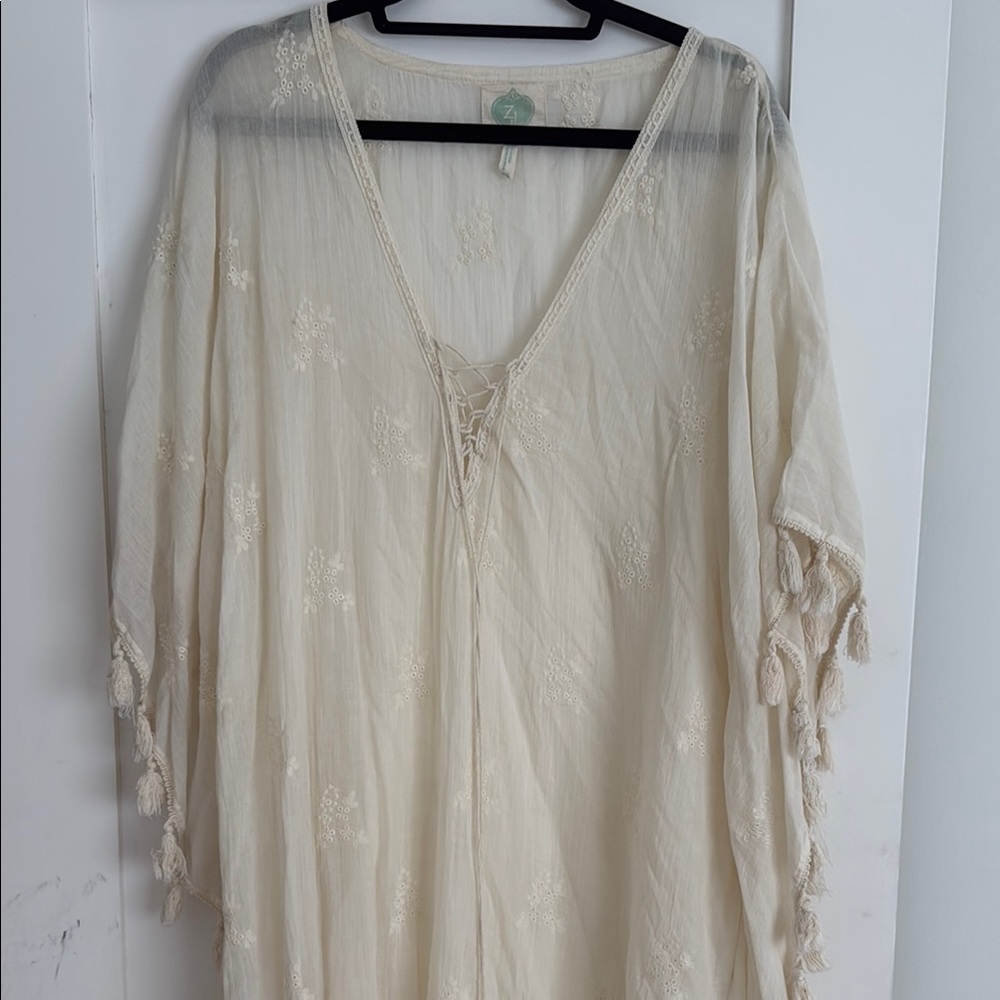 Elegant Cream Swim Coverup